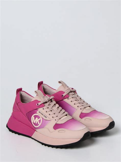 michael kors leather sneakers hot pink white fuschia lacces poshmark|Michael Kors pink shoes outlet.